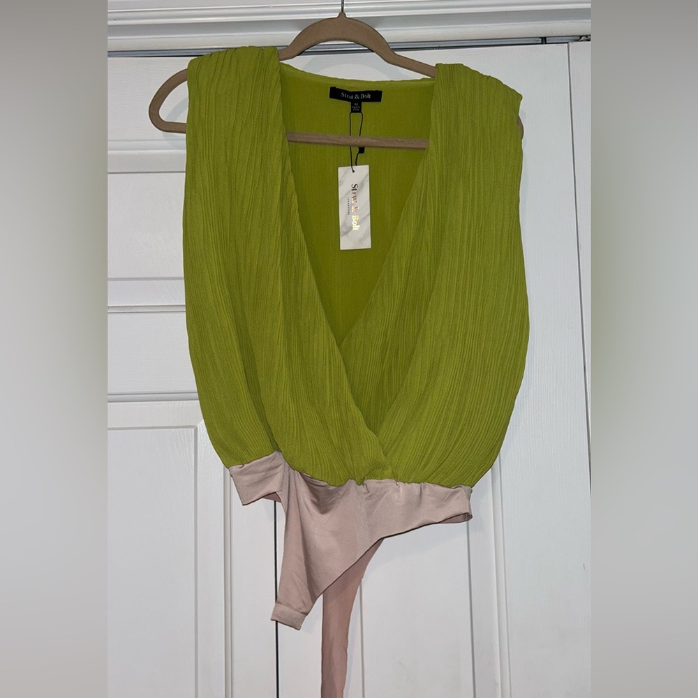 Strut and bolt green bodysuit